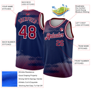 Custom Navy Maroon-White Triangle Shapes Authentic City Edition Basketball Jersey