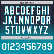 Custom Navy White-Teal Authentic Fade Fashion Basketball Jersey