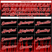 Custom Black Red-White Abstract Vertical Lines Authentic City Edition Basketball Jersey