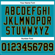 Custom Teal Black-Gold Authentic Throwback Basketball Jersey