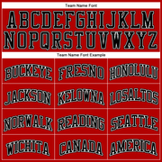 Custom Red Black Pinstripe Black-White Authentic Basketball Jersey