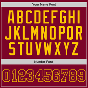 Custom Maroon Maroon-Gold Authentic Throwback Basketball Jersey