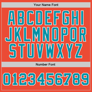 Custom Orange Teal-White Authentic Throwback Basketball Jersey