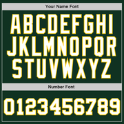 Custom Hunter Green White-Gold Authentic Throwback Basketball Jersey