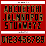 Custom Red White Pinstripe Black-Old Gold Authentic Basketball Jersey