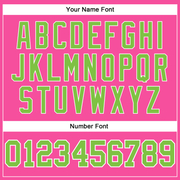 Custom Pink White Pinstripe Neon Green-White Authentic Basketball Jersey