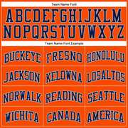 Custom Orange Navy-Gray Authentic Throwback Basketball Jersey