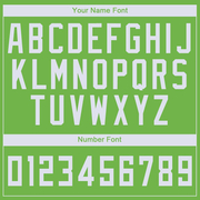 Custom Neon Green White Round Neck Basketball Jersey