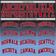 Custom Black Red-Light Blue Authentic Fade Fashion Basketball Jersey