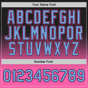 Custom Black Light Blue-Pink Authentic Fade Fashion Basketball Jersey