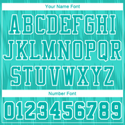 Custom Aqua White Round Neck Sublimation Basketball Suit Jersey