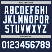 Custom Navy White-Light Blue Authentic Throwback Basketball Jersey