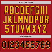 Custom Red Black-Gold Authentic Throwback Basketball Jersey