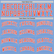 Custom Light Blue Orange-White Authentic Throwback Basketball Jersey