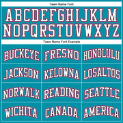 Custom Teal Pink-Black Authentic Throwback Basketball Jersey