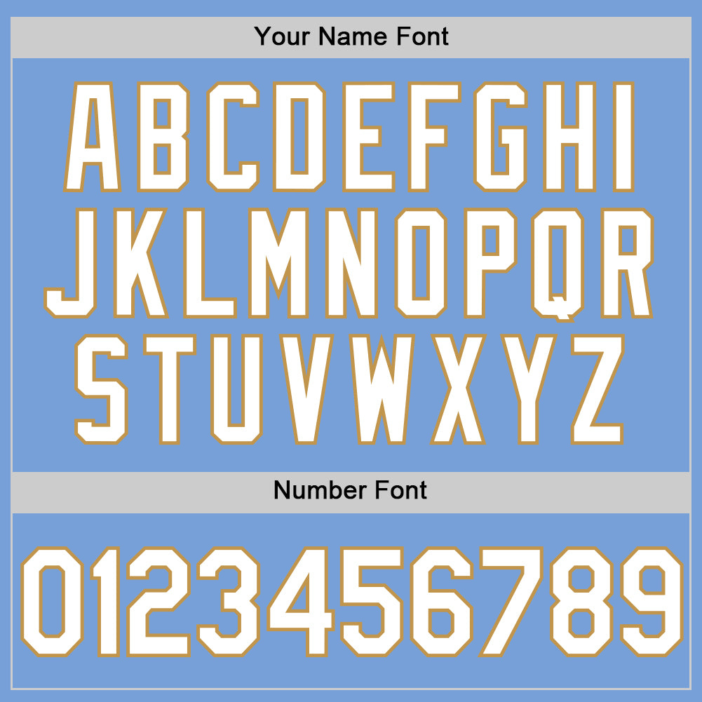 Custom Light Blue White-Old Gold Authentic Throwback Basketball Jersey