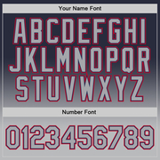 Custom Navy Gray-Red Authentic Fade Fashion Basketball Jersey