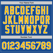 Custom Blue Gold-White Authentic Throwback Basketball Jersey