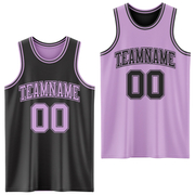 Custom Reversible Black Light Purple Double Side Basketball Jersey