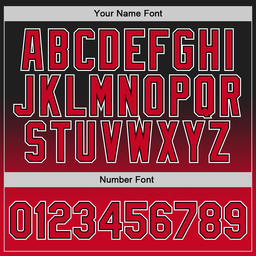 Custom Black Red-White Authentic Fade Fashion Basketball Jersey