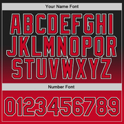 Custom Black Red-White Authentic Fade Fashion Basketball Jersey