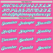 Custom Pink White-Teal Authentic Throwback Basketball Jersey