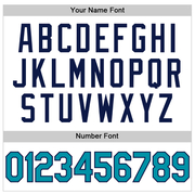 Custom White Teal-Navy Authentic Throwback Basketball Jersey