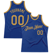 Custom Royal Old Gold Authentic Throwback Basketball Jersey