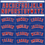 Custom Royal Red-White Geometric Shapes And Side Stripes Authentic City Edition Basketball Jersey