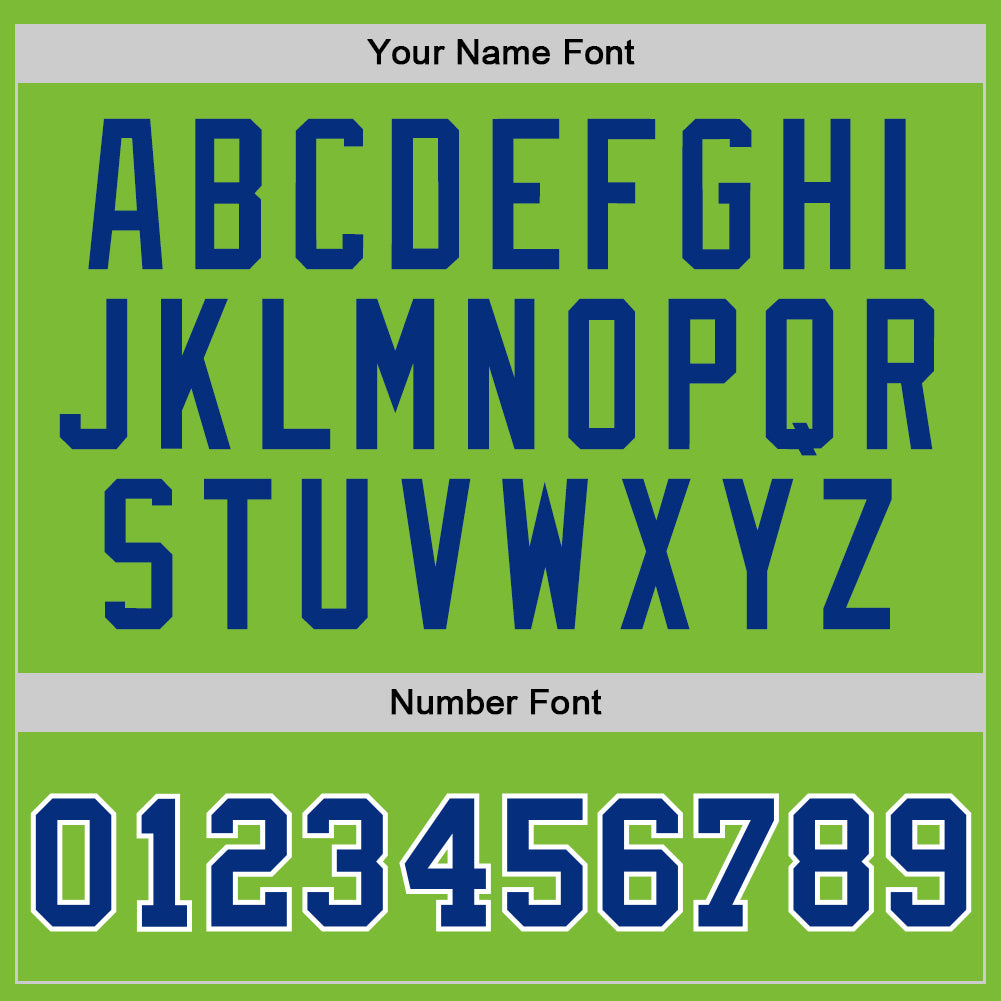 Custom Neon Green Royal-White Authentic Basketball Jersey