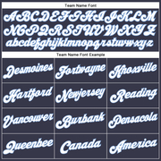 Custom Navy White Pinstripe White-Light Blue Authentic Basketball Jersey