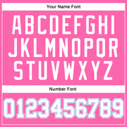 Custom Pink White-Light Blue Authentic Throwback Basketball Jersey