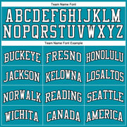 Custom Teal White-Black Authentic Throwback Basketball Jersey