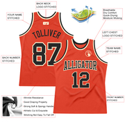 Custom Orange Black-Cream Authentic Throwback Basketball Jersey