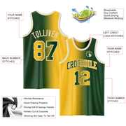Custom Green Gold-Cream Authentic Gradient Fashion Basketball Jersey