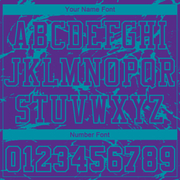 Custom Purple Teal Abstract Grunge Art Round Neck Sublimation Basketball Suit Jersey