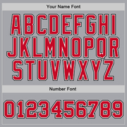 Custom Gray Red-Black Authentic Throwback Basketball Jersey