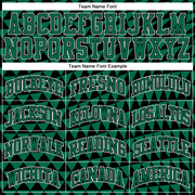 Custom Kelly Green White-Black Triangle Shapes Round Neck Sublimation Basketball Suit Jersey