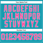 Custom Teal Pink-White Authentic Throwback Basketball Jersey