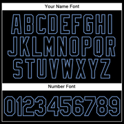 Custom White Black-Light Blue Authentic Split Fashion Basketball Jersey