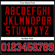 Custom Black Red Pinstripe Red-Royal Authentic Basketball Jersey