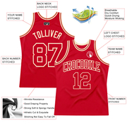 Custom Red Red-Cream Authentic Throwback Basketball Jersey