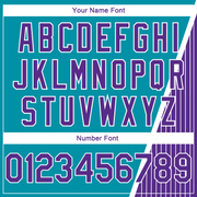 Custom Teal Purple-White Triangle Pinstripes Authentic City Edition Basketball Jersey