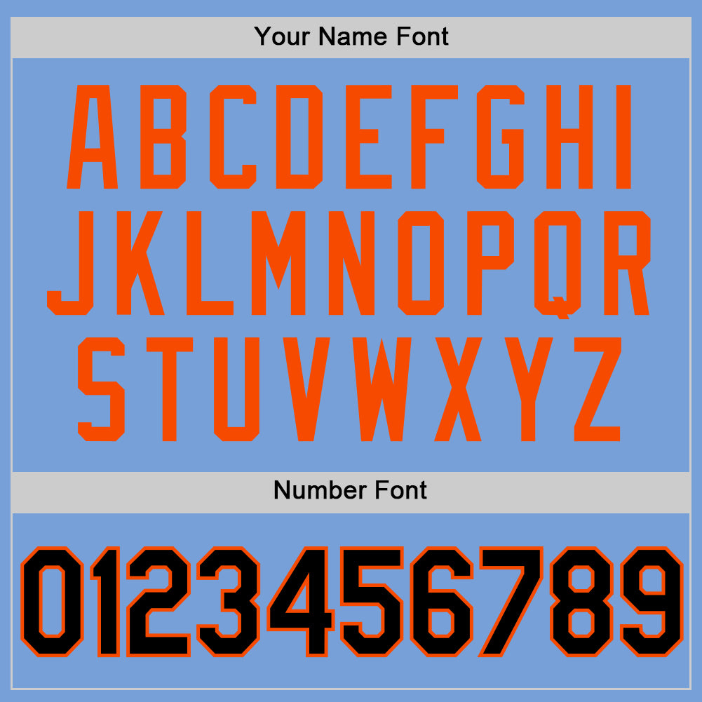 Custom Light Blue Black-Orange Authentic Throwback Basketball Jersey