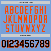 Custom Light Blue Black-Orange Authentic Throwback Basketball Jersey