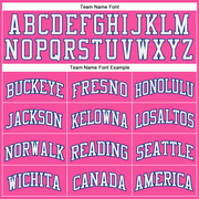 Custom Pink White-Royal Authentic Throwback Basketball Jersey