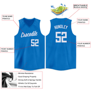 Custom Blue White V-Neck Basketball Jersey