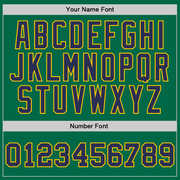 Custom Kelly Green Navy-Gold Authentic Throwback Basketball Jersey