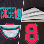 Custom Reversible Black Neon Pink-Aqua Double Side Basketball Jersey
