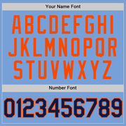 Custom Light Blue Navy-Orange Authentic Throwback Basketball Jersey